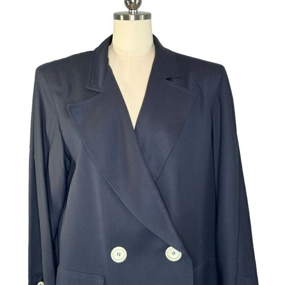 Valentino Miss V Vintage Double Breasted Navy Wool Blazer Dress| Size M - Picture 5 of 13